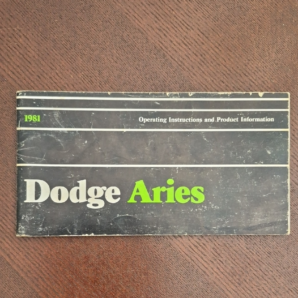 Vintage Original 1981 Dodge Aries Owner's Manual / Operating Instructions